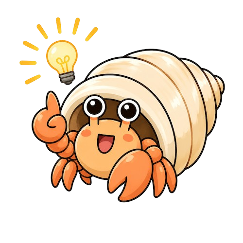 ひらめいた表情のやどまるのイラスト